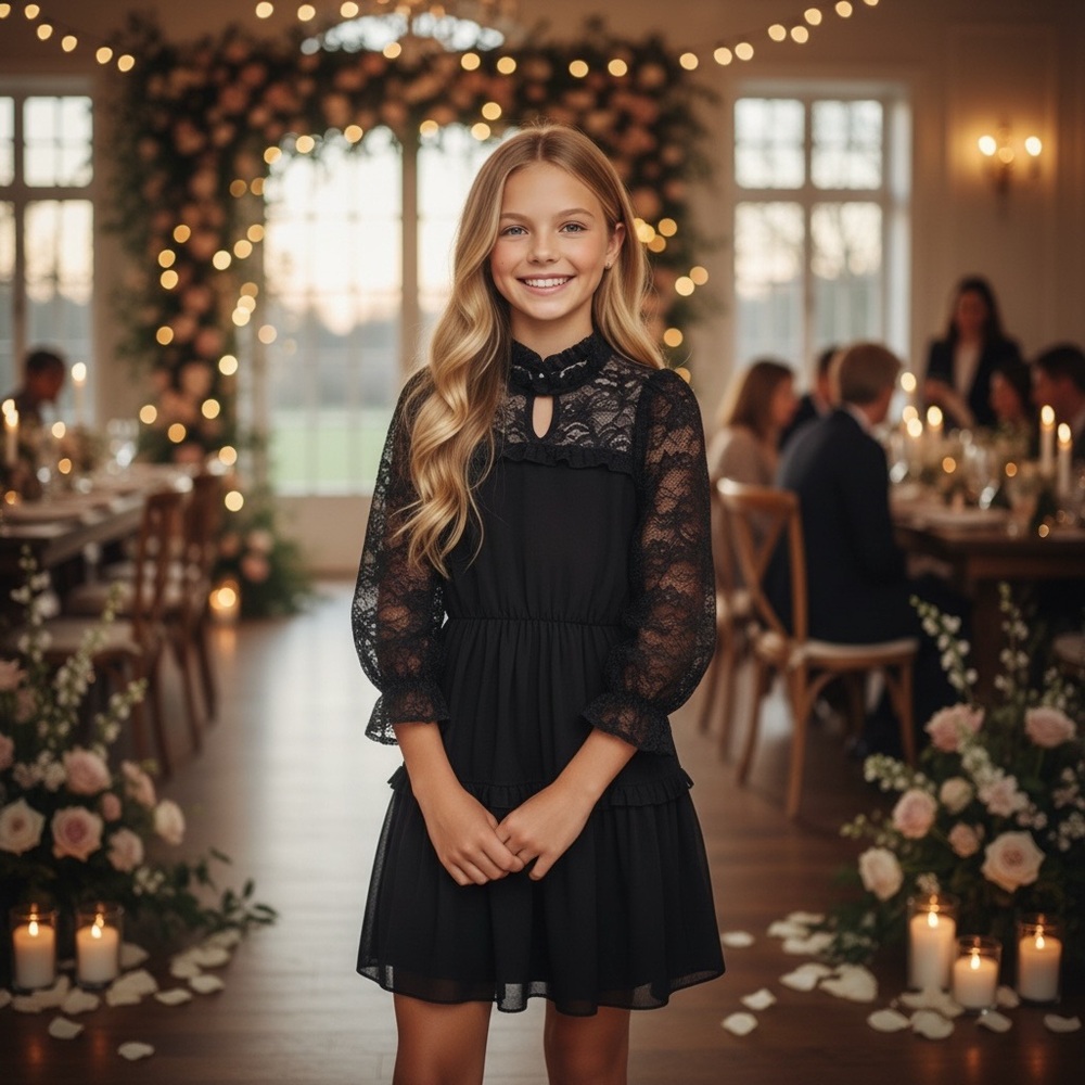 NWT Aqua from Bloomingdales Girls Lace Dress‎ Formal Wedding Holiday